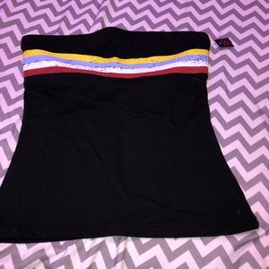 Black & stripped tube top